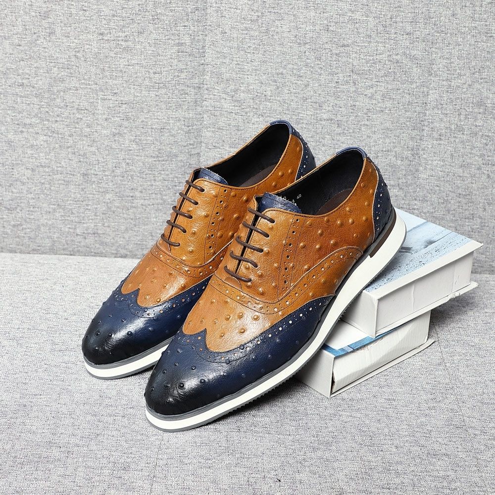 Bullock color matching business oxford shoes casual men's formal leather shoes