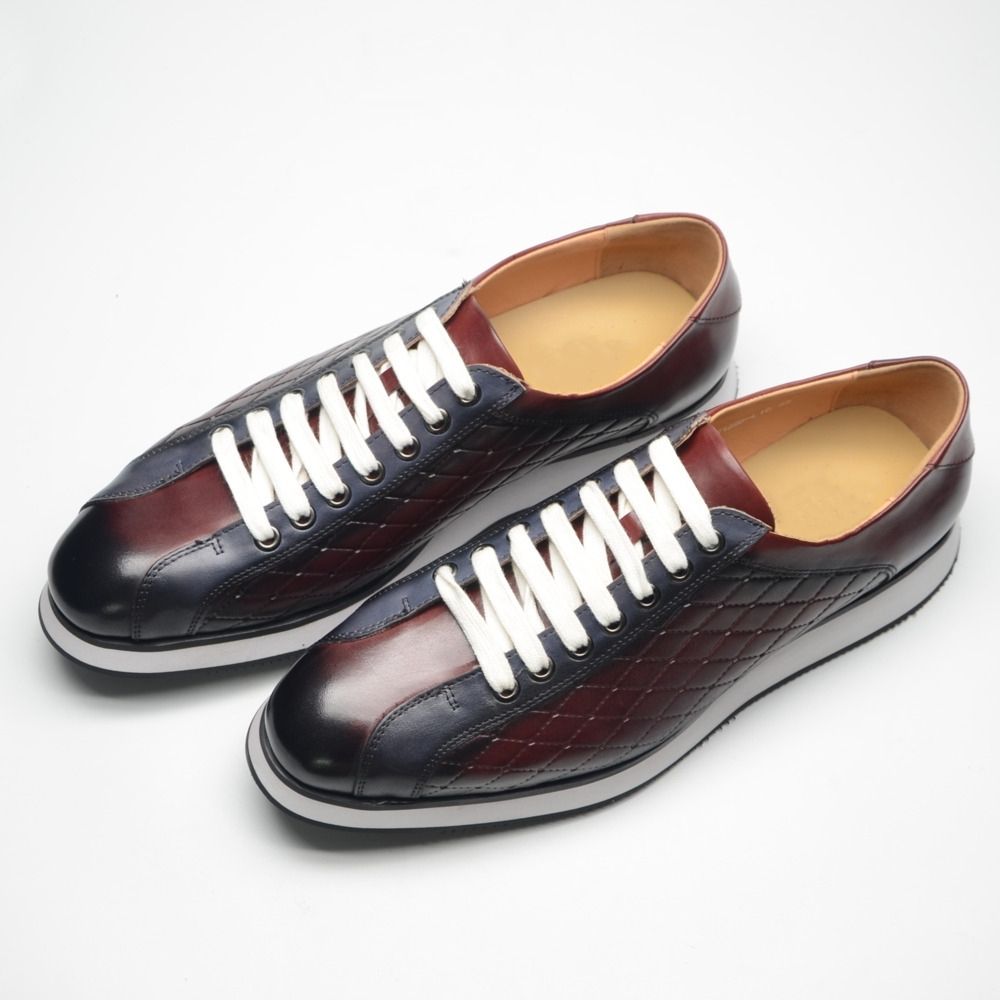 Color matching printed casual leather shoes genuine leather business board shoes