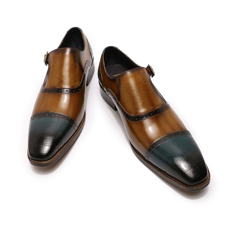 brown shoes for men oxford Hand-rubbed leather loafers men's business dress shoes man brogue shoes Plus Size luxury shoes