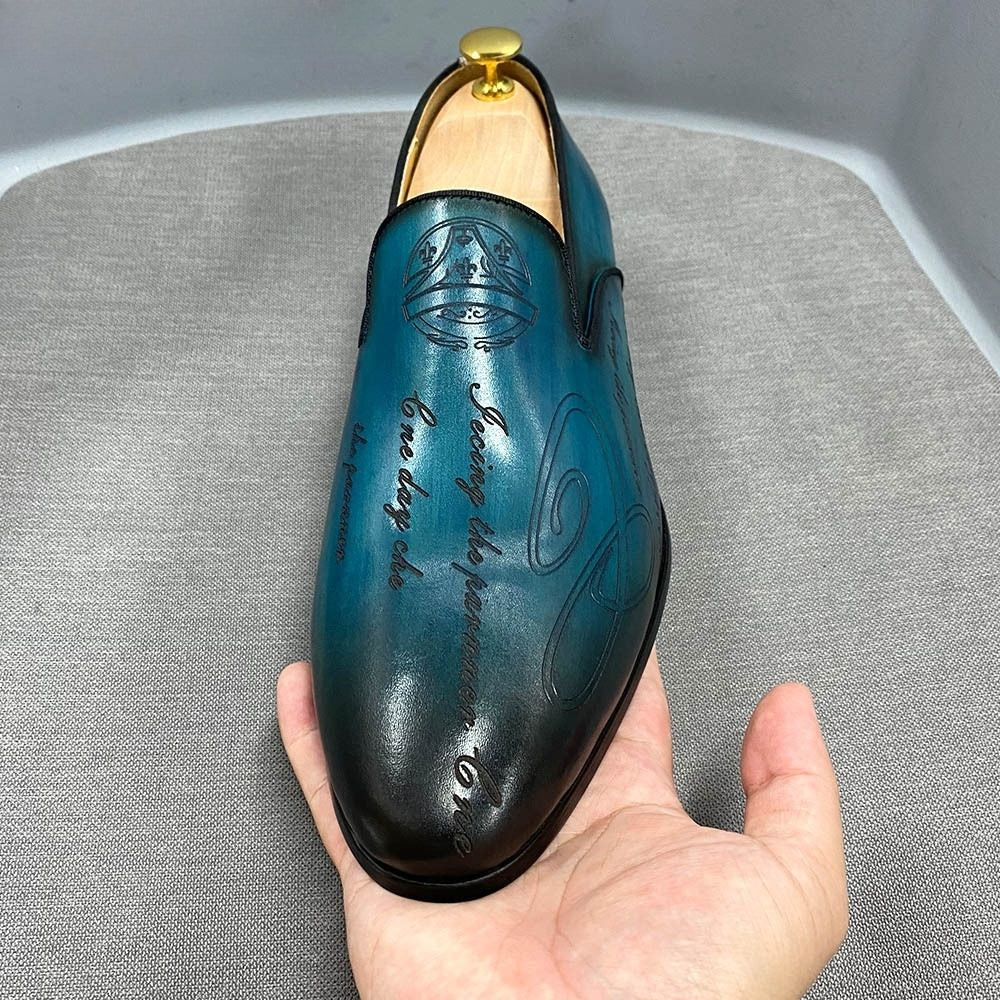 Fashion business leather carving loafers