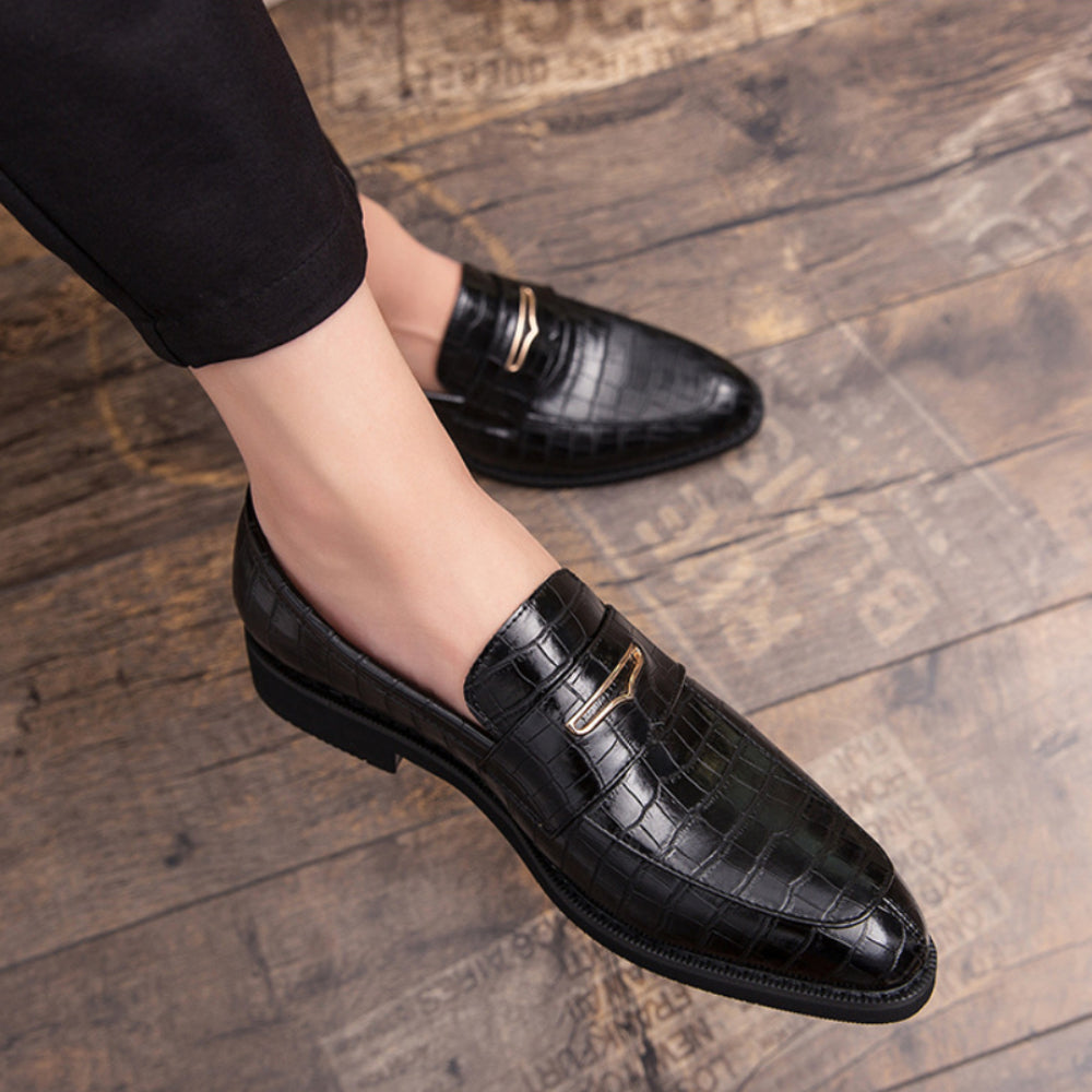 Men's Business Stone Leather Loafers shoes big size shoes for men italian elegant man dress shoes