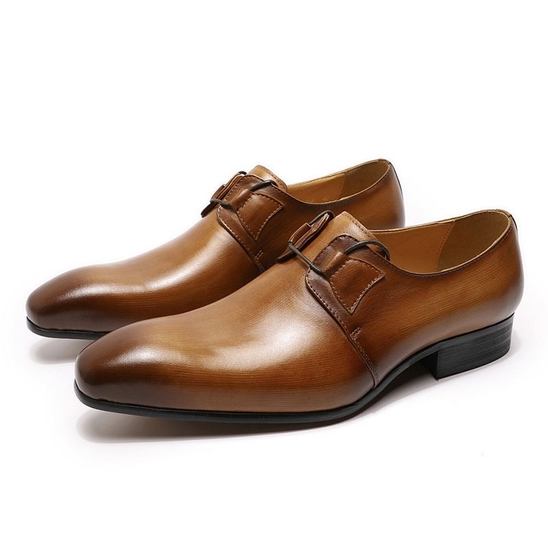 Leisure style low-top lace-up buckle business men's leather shoes