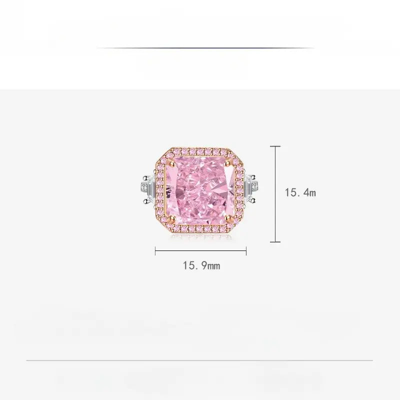 Fashion light luxury colored treasure ring stud earrings necklace three-piece set