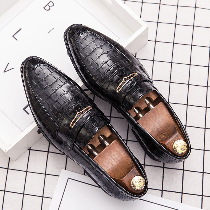 Men's Business Stone Leather Loafers shoes big size shoes for men italian elegant man dress shoes