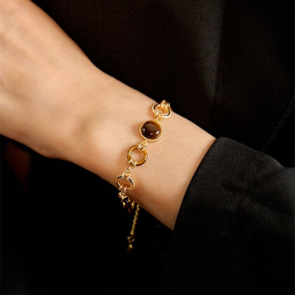Light luxury original tiger's eye stone medieval bracelet