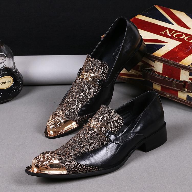Night club party snake dress shoes men's personality pointed loafers