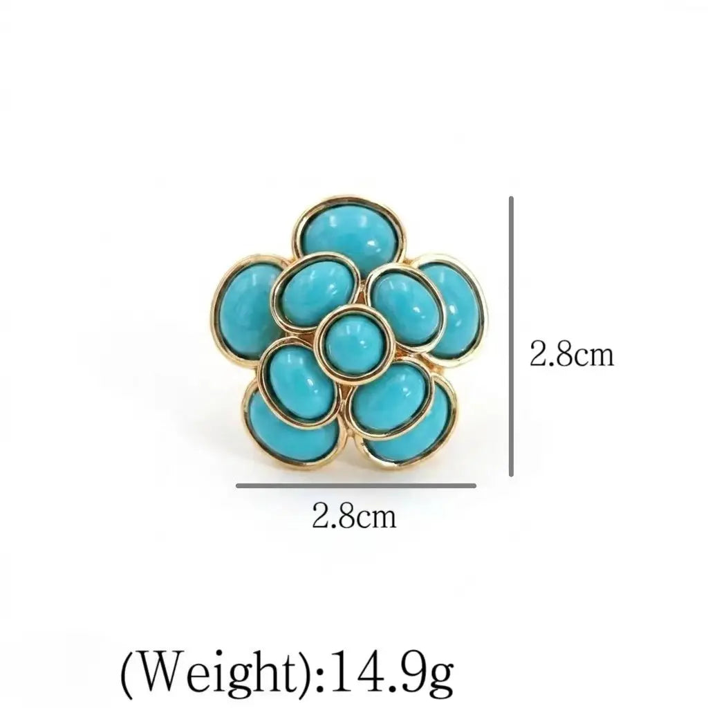 Qingdao, ensemble frangé de fleurs turquoise, chaîne de clavicule polyvalente pour femmes, style luxe léger, pour le bureau