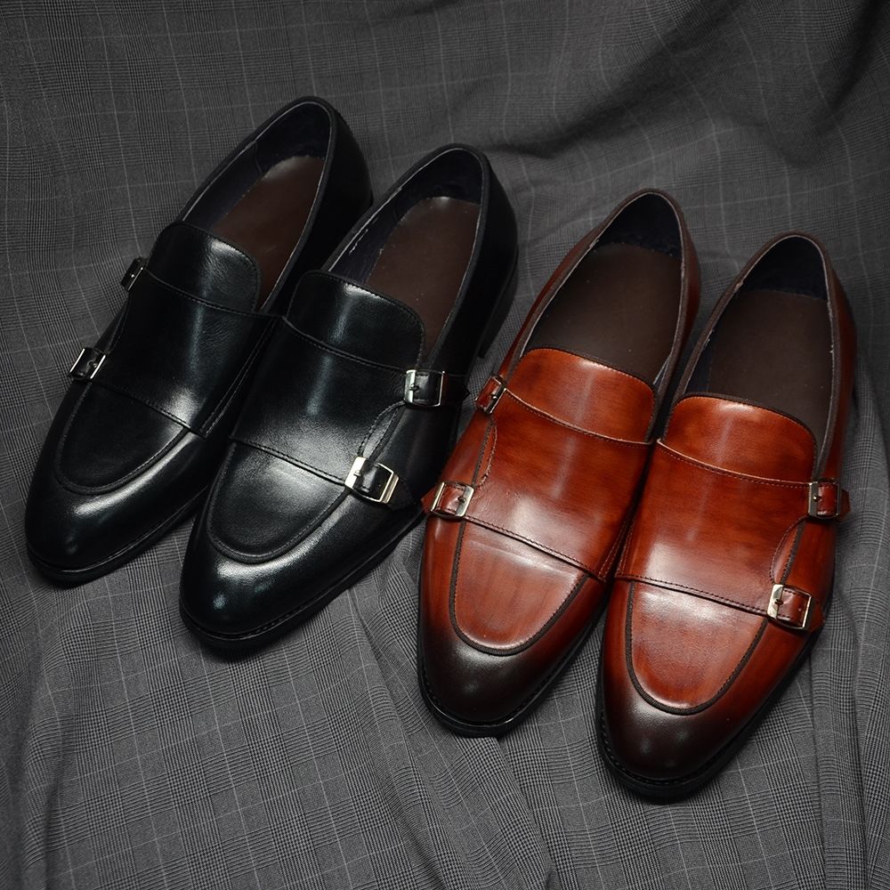 French leisure business pointed formal men's leather shoes