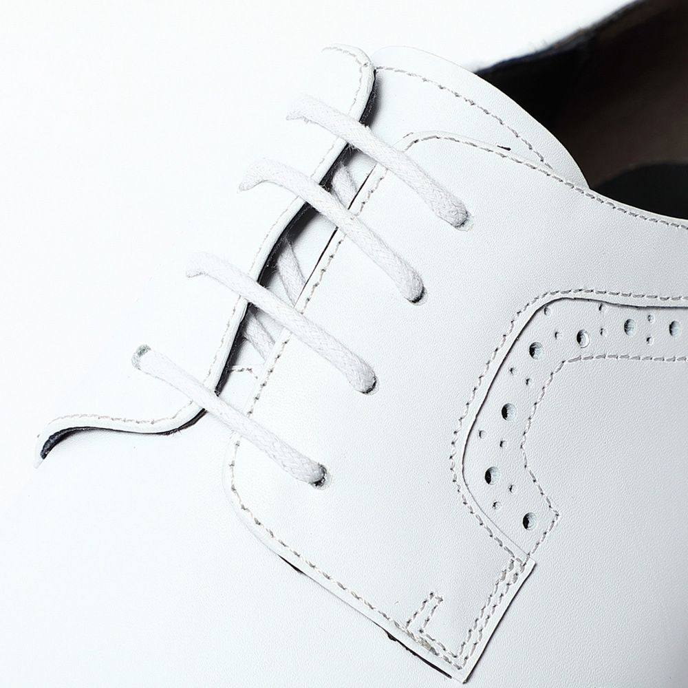 White Brock Carved Derby Shoes Men's Business Casual Leather Shoes