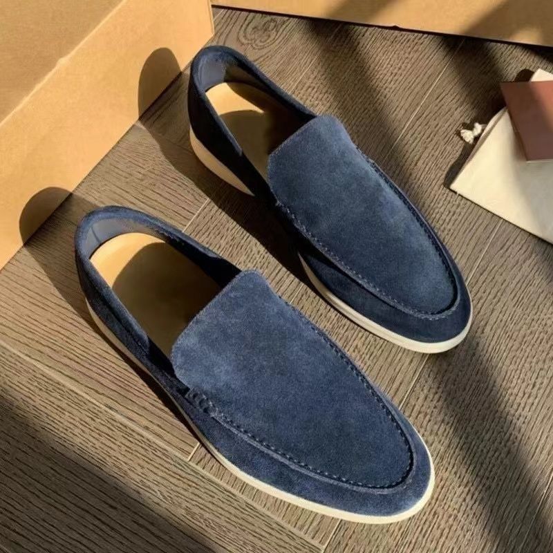 Celebrity style men's shoes retro fleece loafers