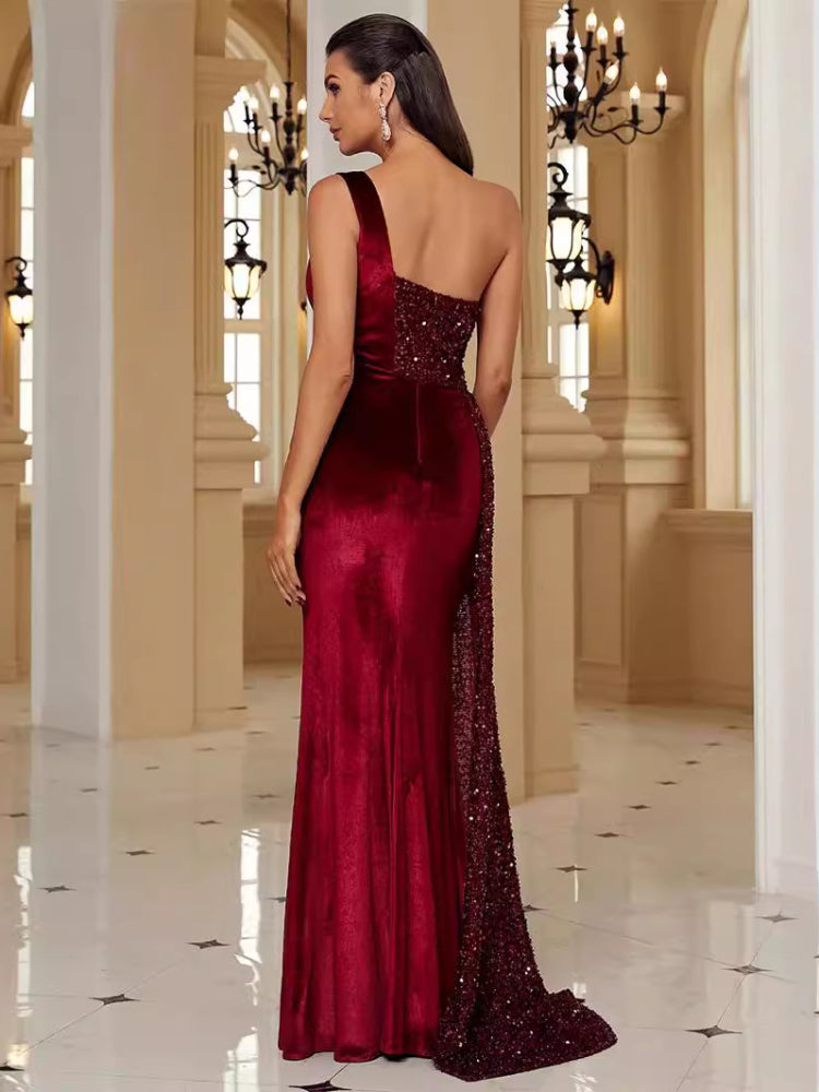 Rotes, leichtes Luxus-High-End-Fischschwanzkleid