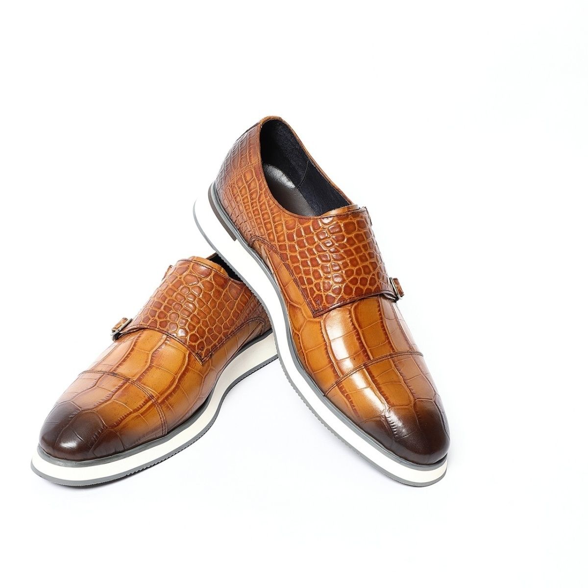 Leder Business Kleid Lederschuhe Herren Krokodil Loafer