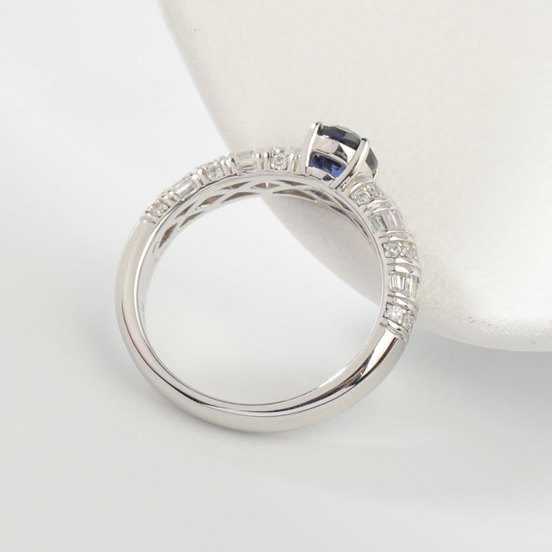 925 Sterling Silver Vintage Sapphire Ring