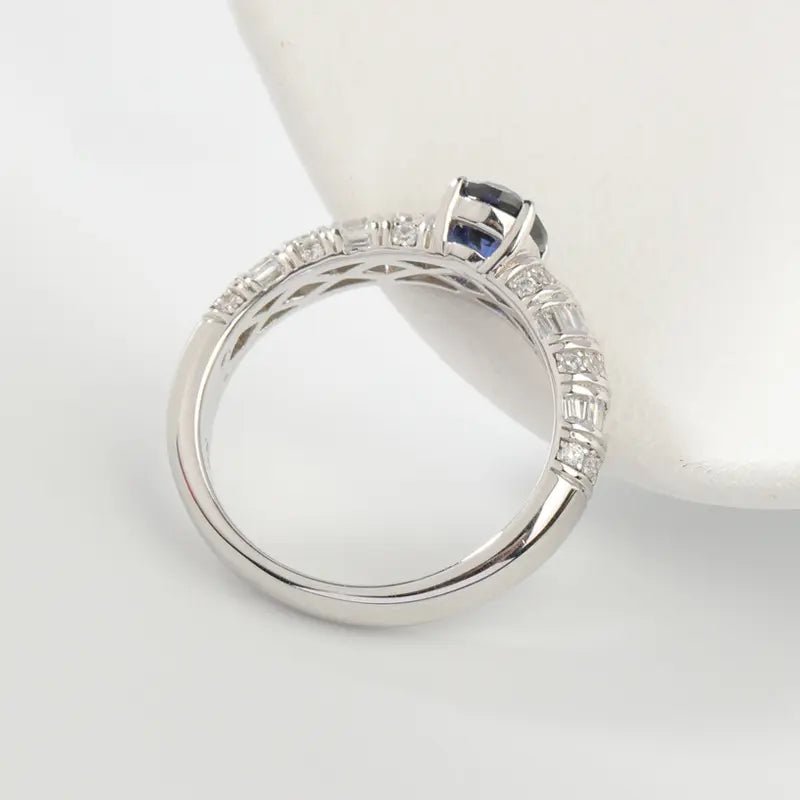 Bague vintage en argent sterling 925 et saphir