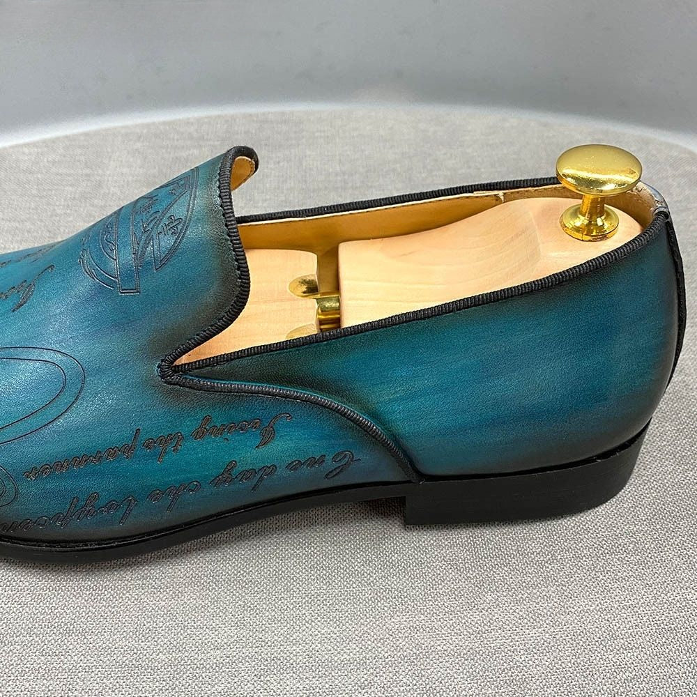 Fashion business leather carving loafers