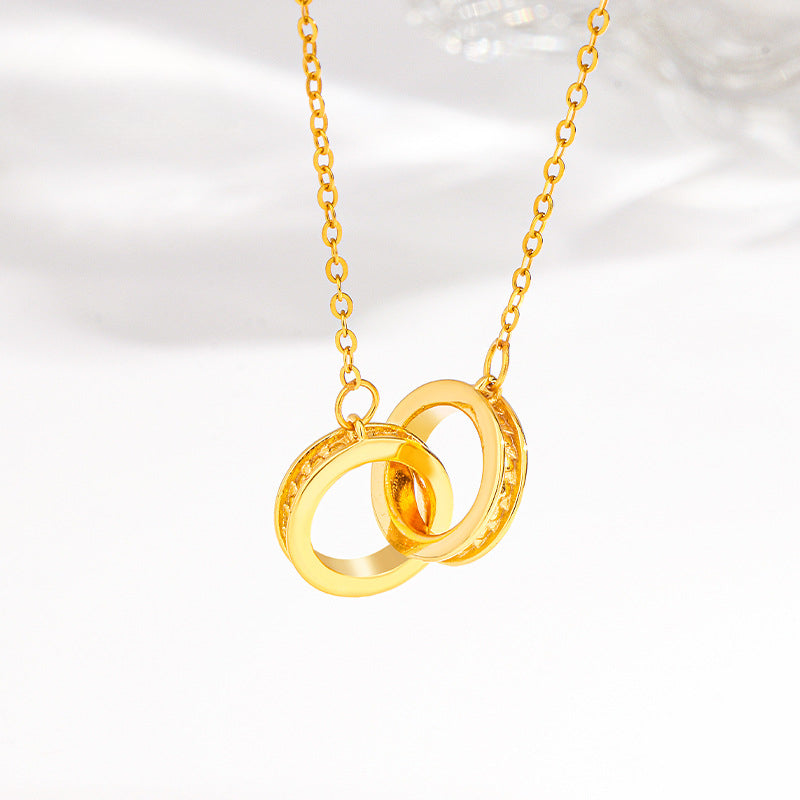 S925 Sterling Silver Interlocking Clavicle Necklace