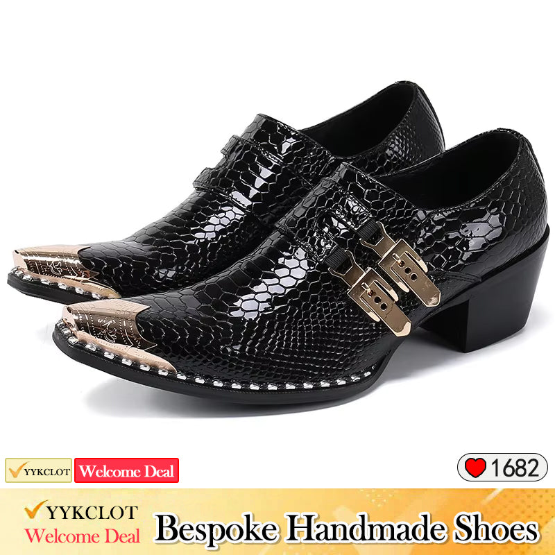 Yellow party wedding High-heeled men dress shoes