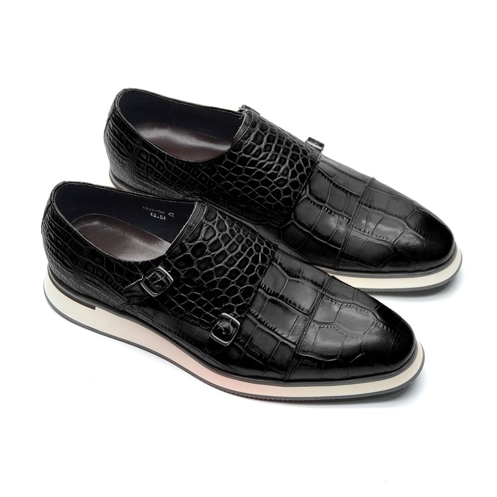 Leder Business Kleid Lederschuhe Herren Krokodil Loafer