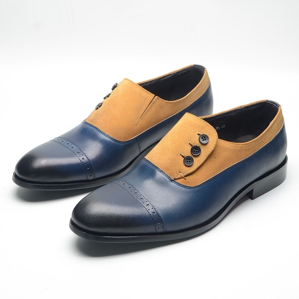 Leder Doppel Farbe Leder Schuhe Herren Kleid Casual Loafers