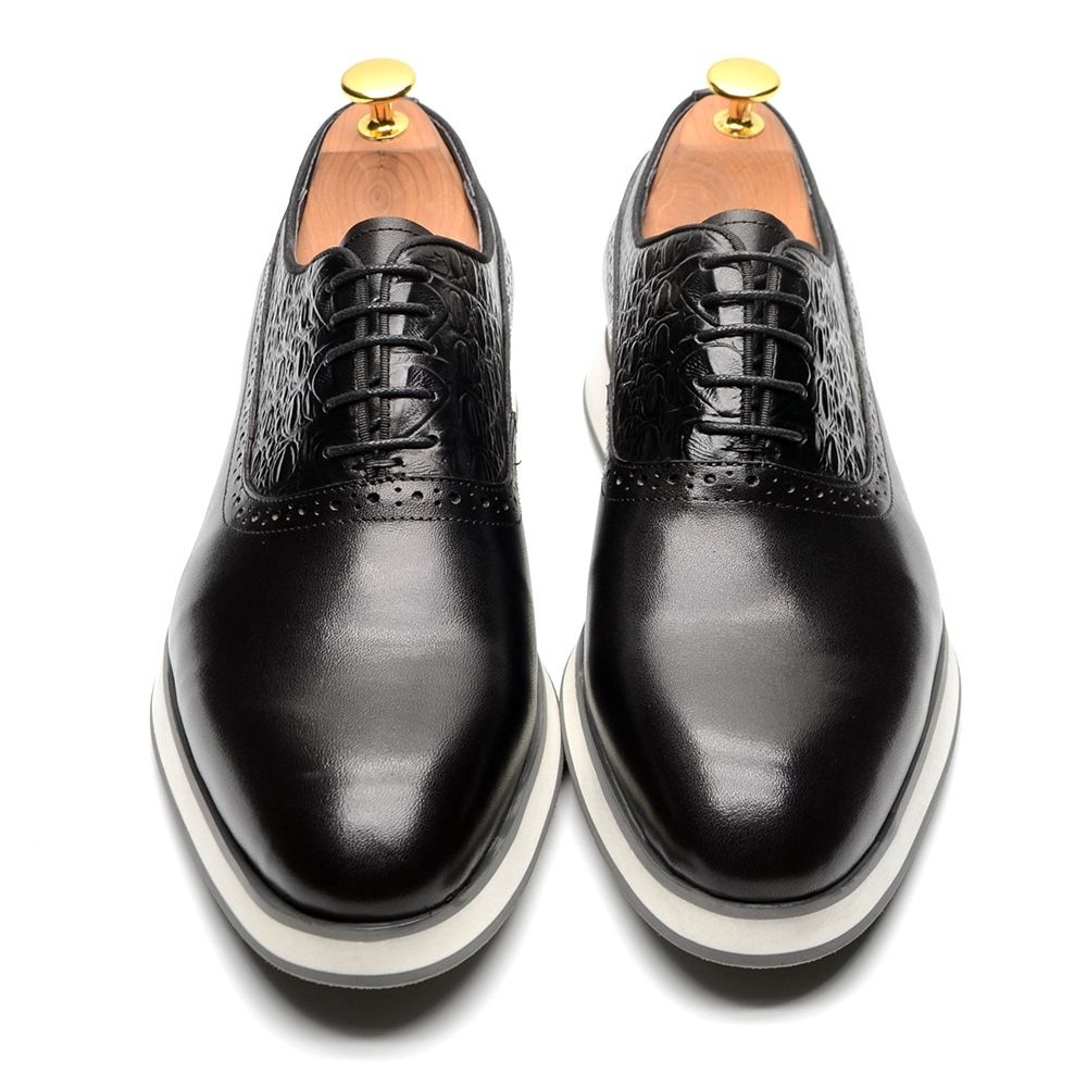 Fashion Genuine Leather Brock Oxford Shoes Men's Dress Leather Shoes