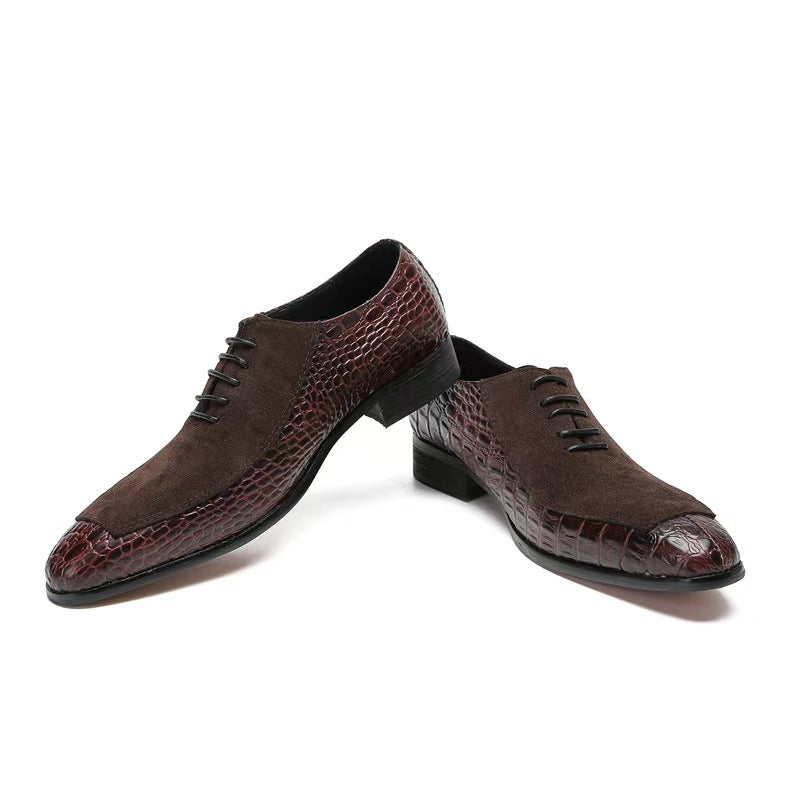 British men's business dress lace-up derby shoes