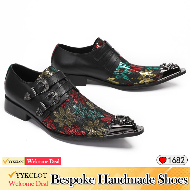 Brock Printed Leather Shoes Men's Wedding Prom Derby Shoes
