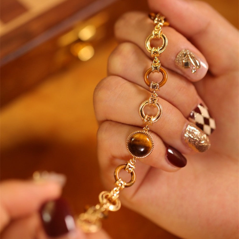 Light luxury original tiger's eye stone medieval bracelet
