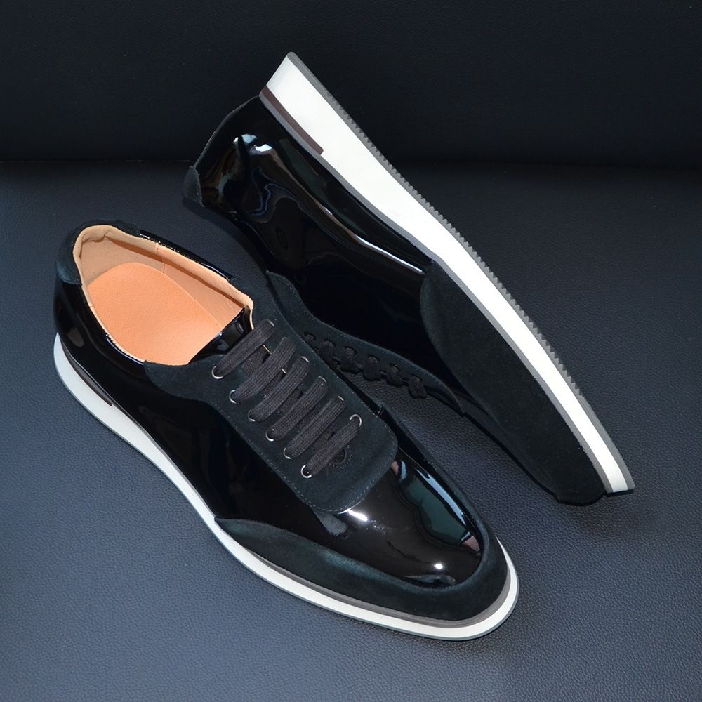 Black Classic Leather Loafers Men's Versatile Sports Shoes