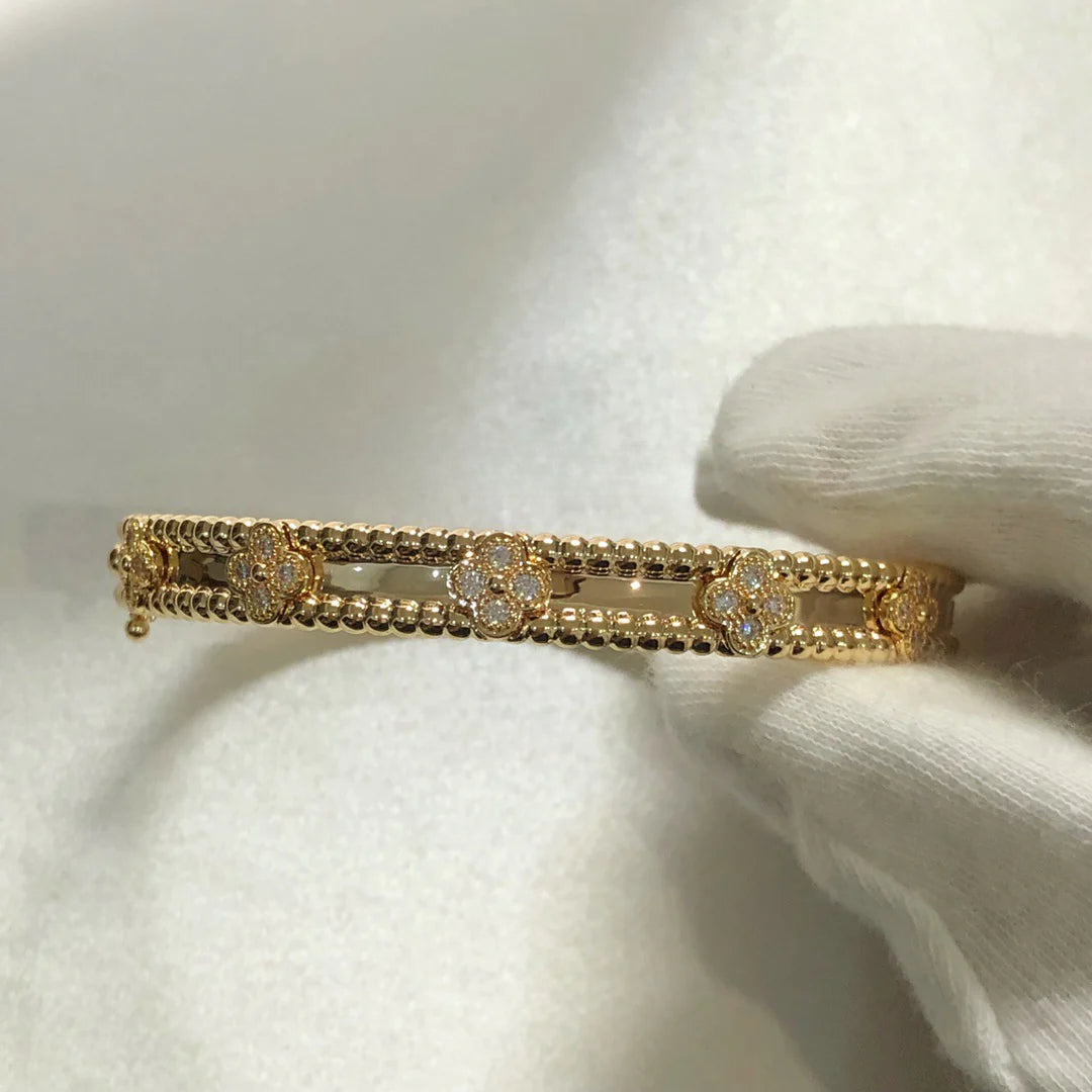 18k gold-plated clover kaleidoscope bracelet