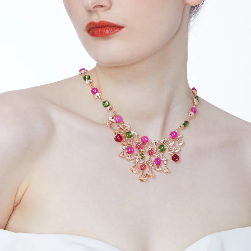 Fan Bead Gold Plated Clavicle Chain