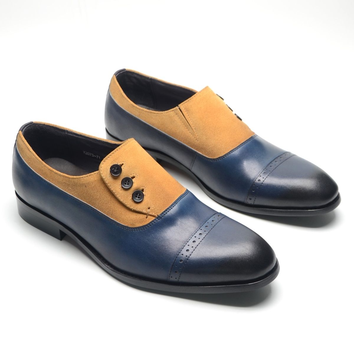 Leder Doppel Farbe Leder Schuhe Herren Kleid Casual Loafers