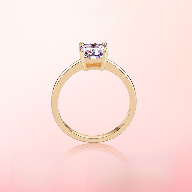 Sterling Silver Rose Gold Pink Diamond Ring
