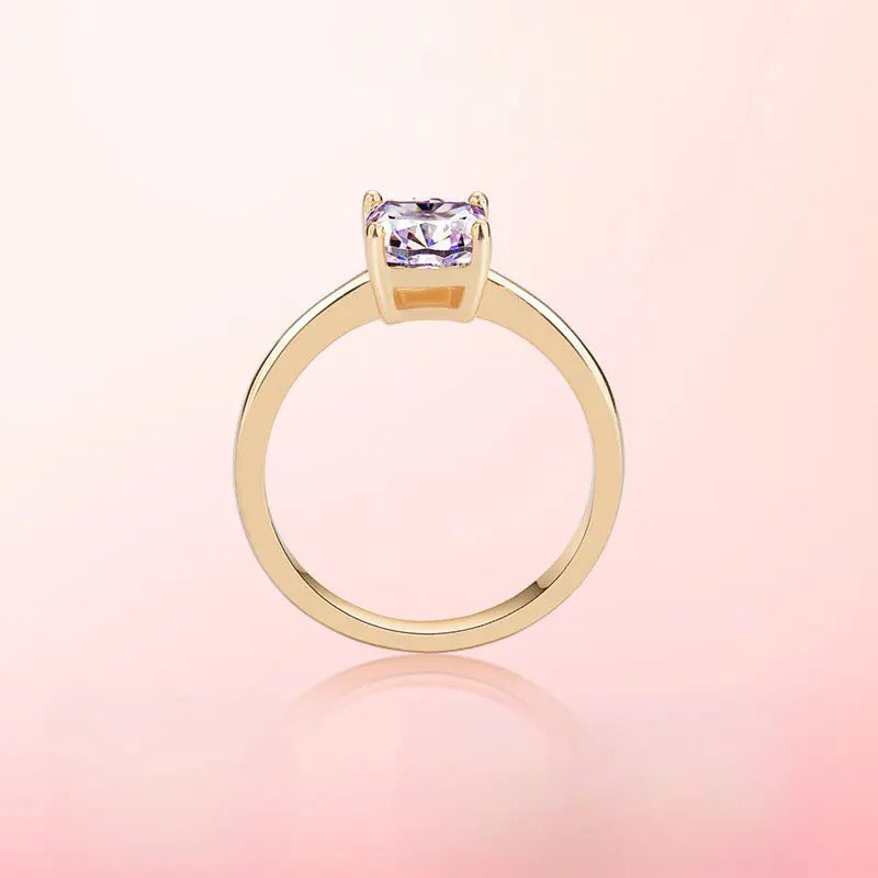 Bague en argent sterling, or rose et diamants roses