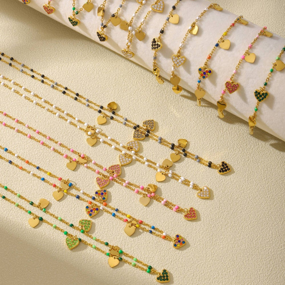 Fashion Symphony Zircon Titanium Steel Necklace