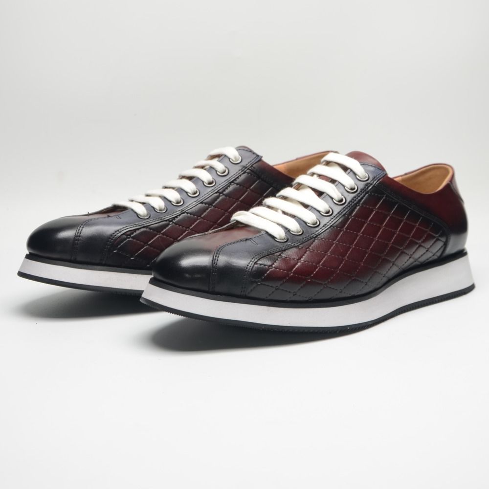 Color matching printed casual leather shoes genuine leather business board shoes