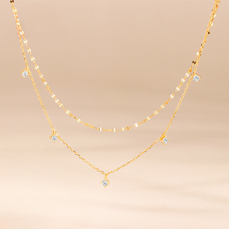 S925 Sterling Silver Gypsy Stacked Necklace