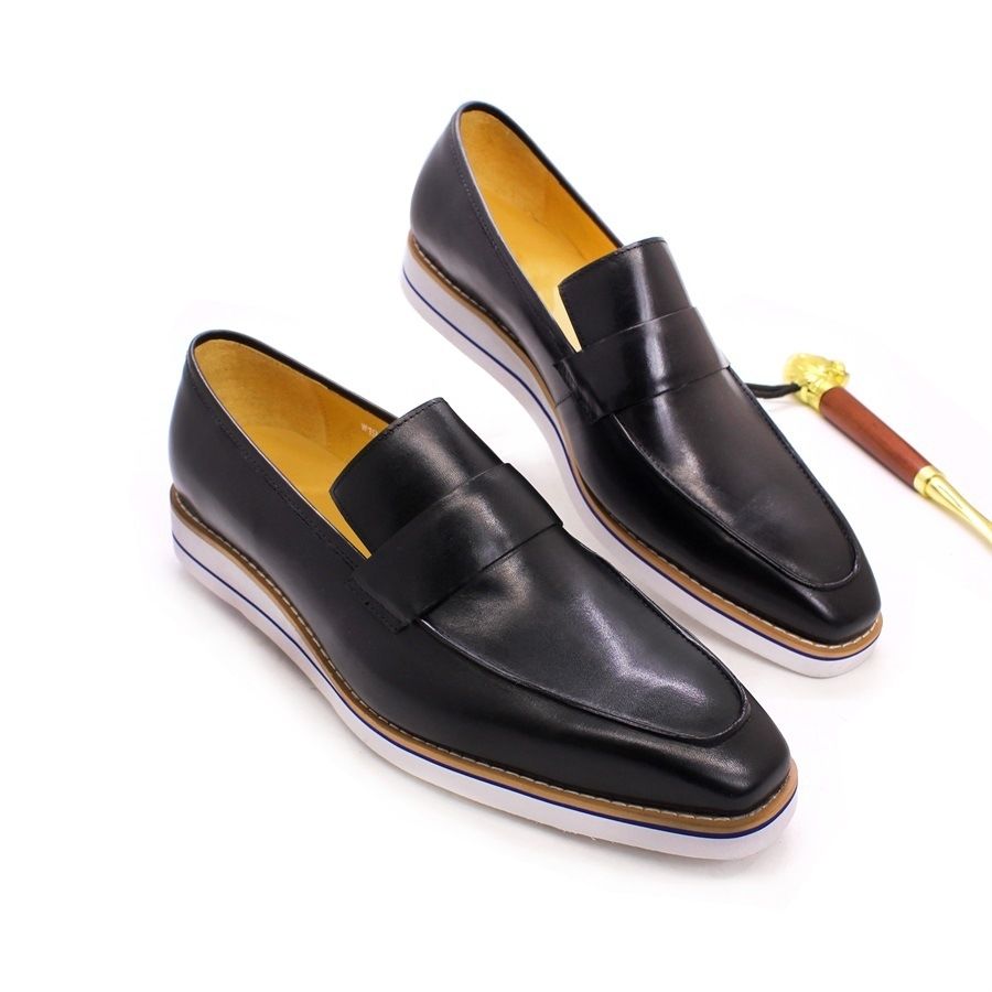 British style leather loafers men's casual leather shoes