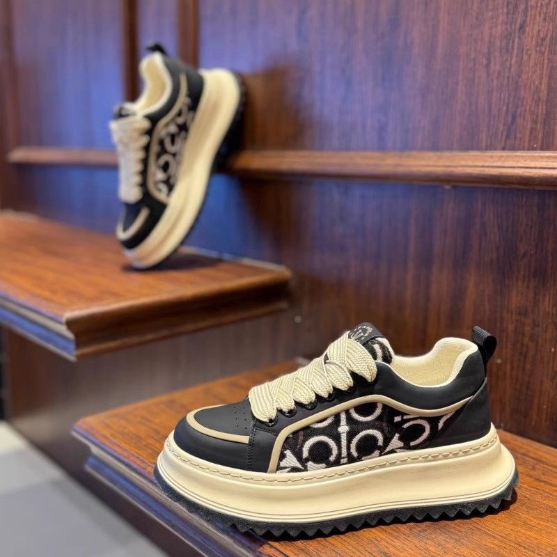 Spring heightening lace-up sports and leisure shoes Running shoes and sports shoes for men