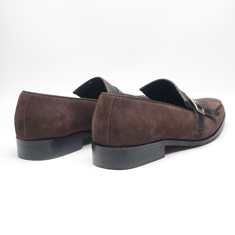 Classic Leather Frosted Loafers Men's Pointed Casual Leather Shoes