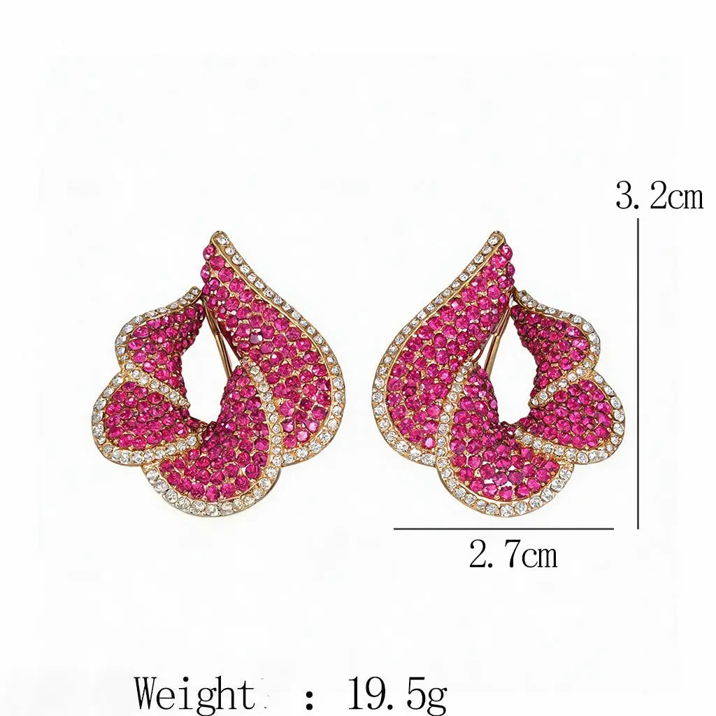 Boucles d'oreilles clous de mode européennes et américaines, tempérament, tendance rétro, boucles d'oreilles fleur rose