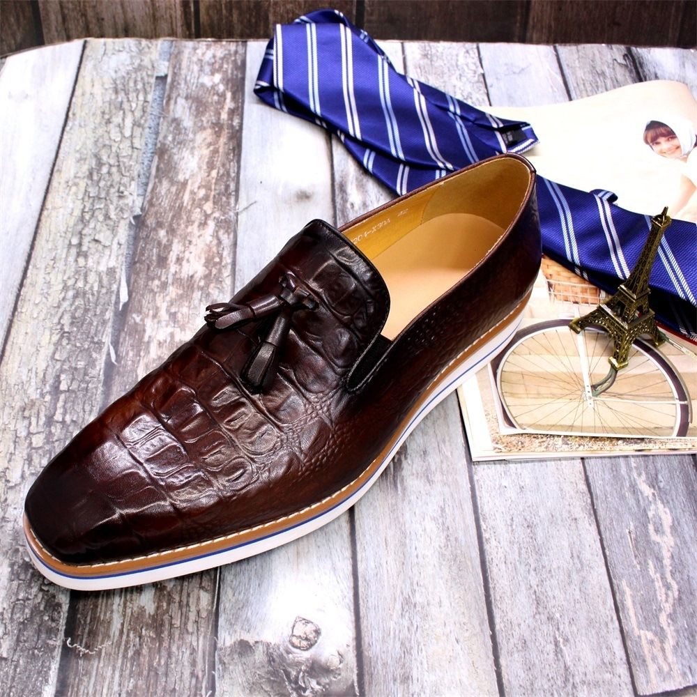 British style business men's loafers casual dress leather shoes