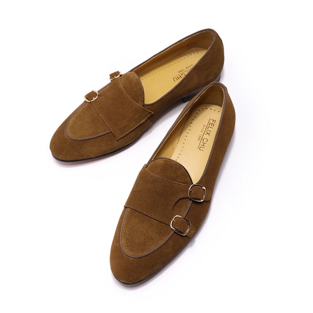 British velvet loafers men's pointed casual leather shoes