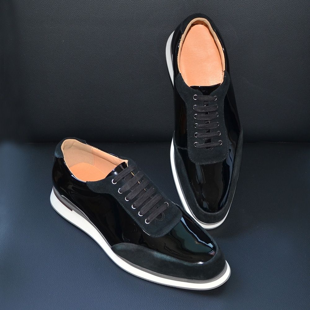 Black Classic Leather Loafers Men's Versatile Sports Shoes