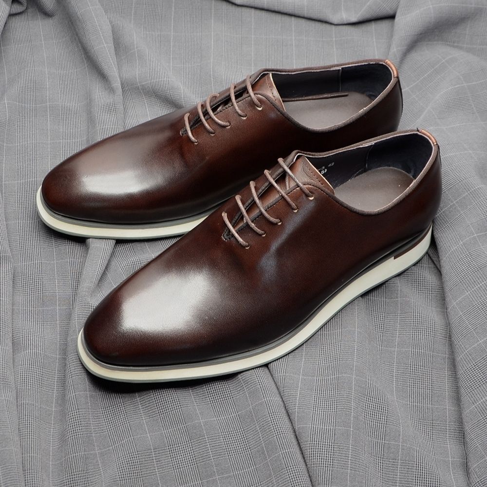 British style polished leather Oxford shoes men's business dress leather shoes