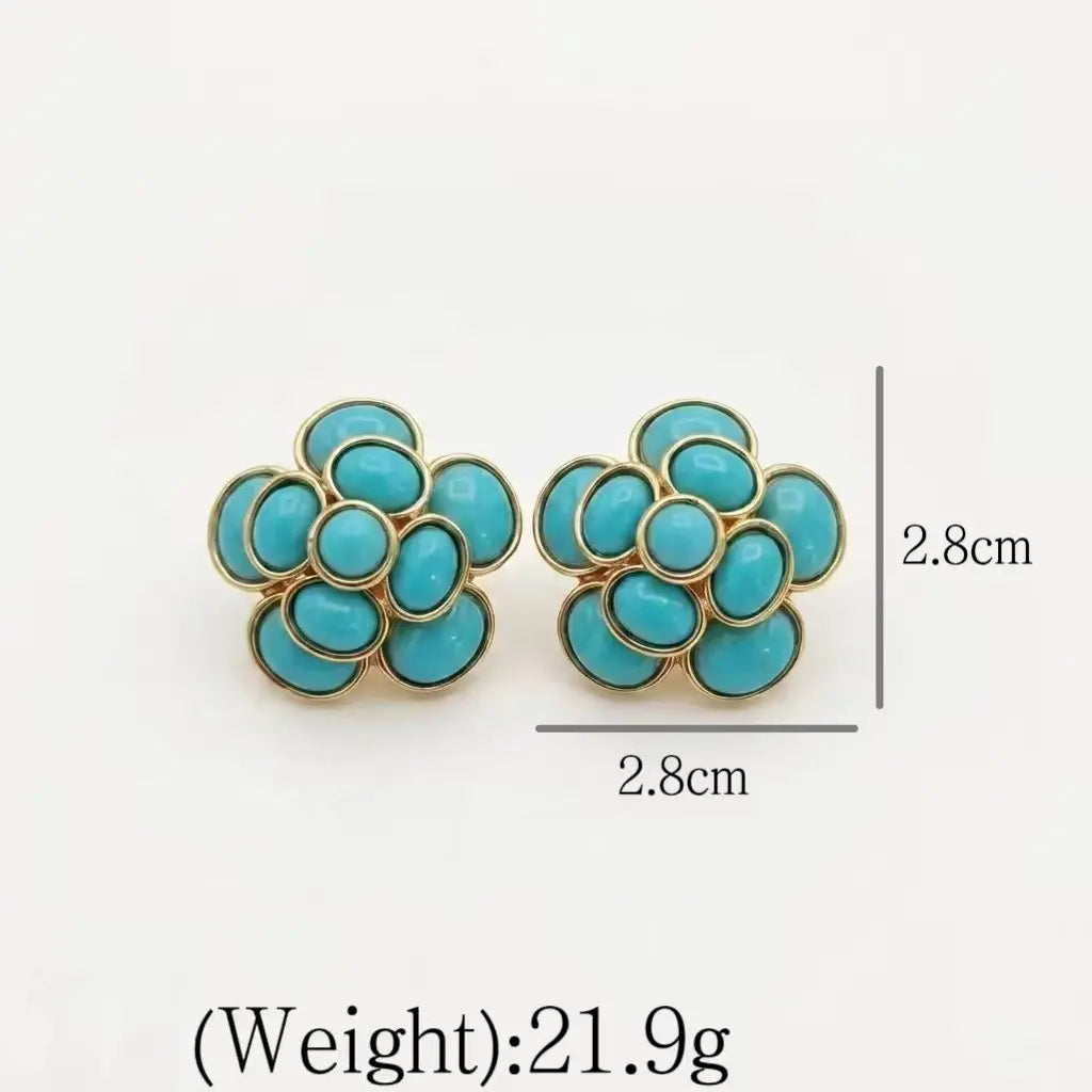 Qingdao, ensemble frangé de fleurs turquoise, chaîne de clavicule polyvalente pour femmes, style luxe léger, pour le bureau