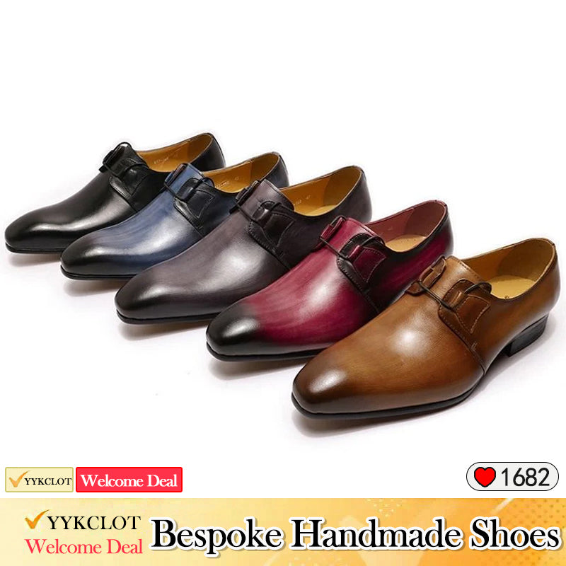 Leisure style low-top lace-up buckle business men's leather shoes