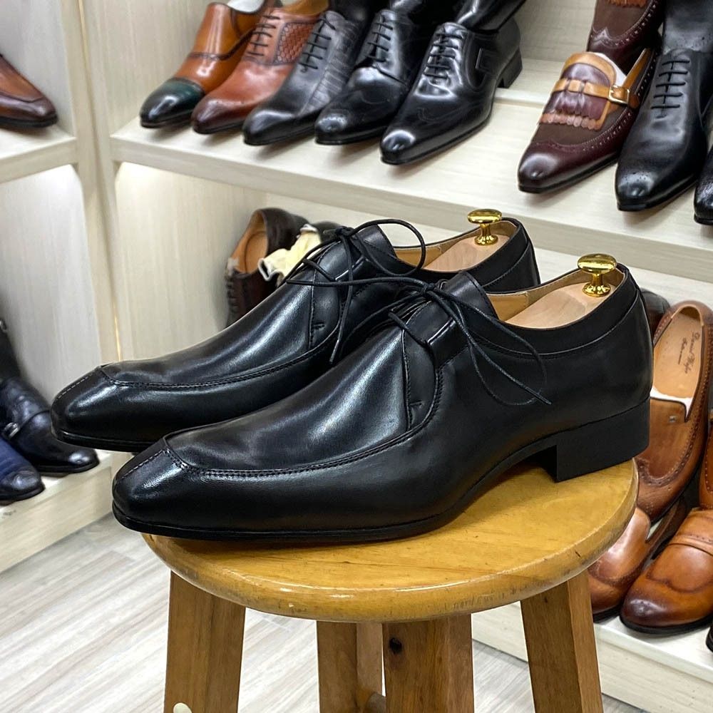 Fashion color matching leather derby shoes men's business leather dress shoes for men brogue shoes derby shoes banquet Large size men's shoes