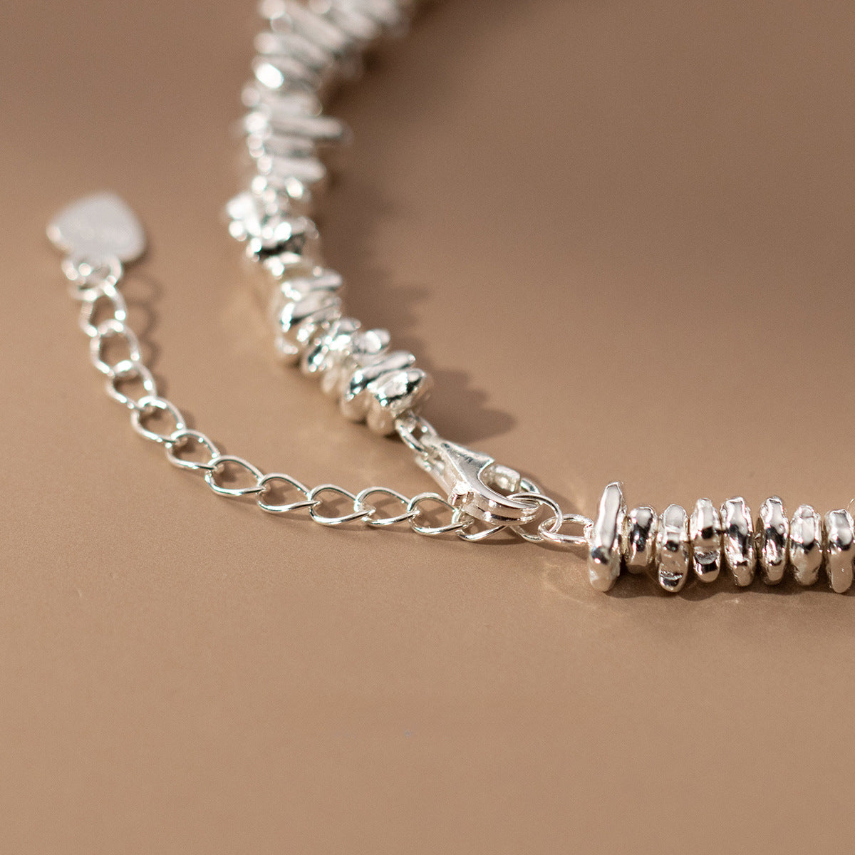 S925 Sterling Silver Irregular Broken Silver Bracelet