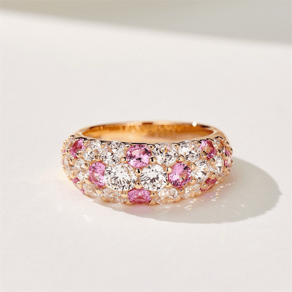Pink colored diamond ring
