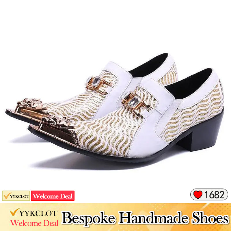 Yellow party wedding High-heeled men dress shoes